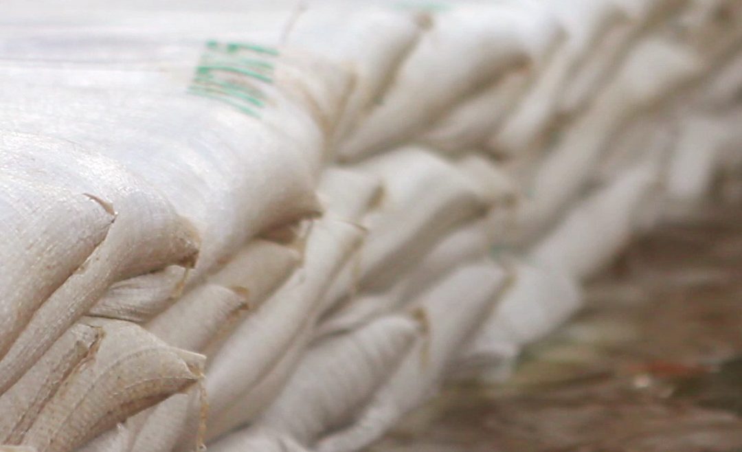 sandbags in flood waters