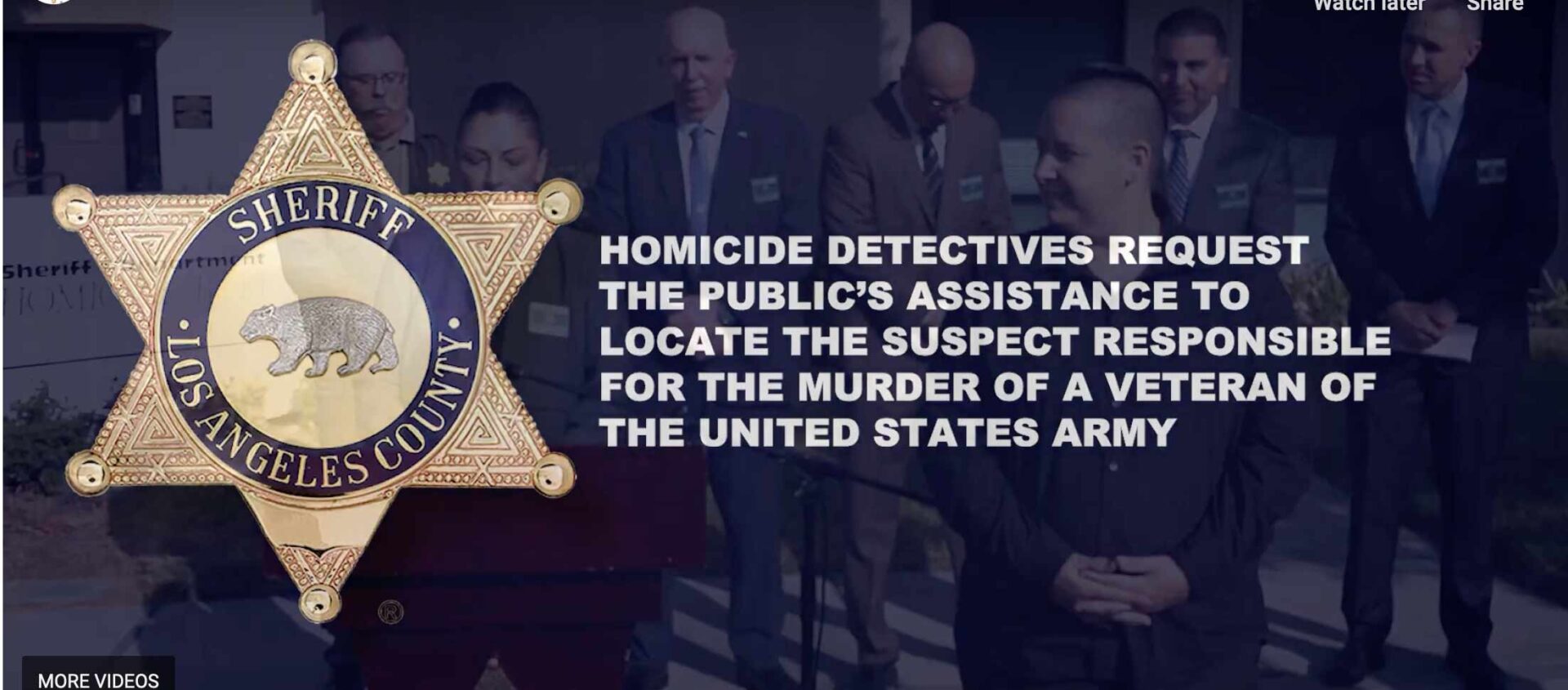 image of Sheriff's Department badge. over black background